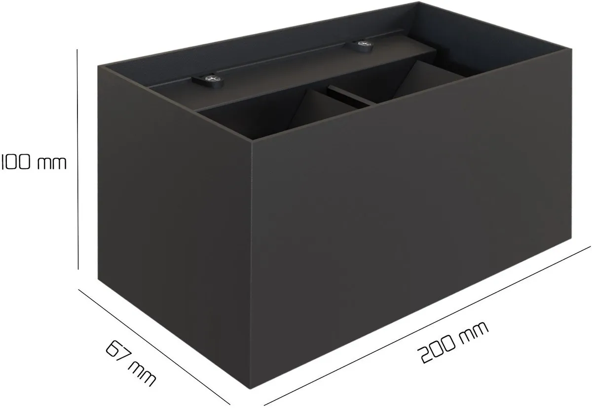 LEDVION 2x LED Wandlamp 9,5W 3000K - Zwart