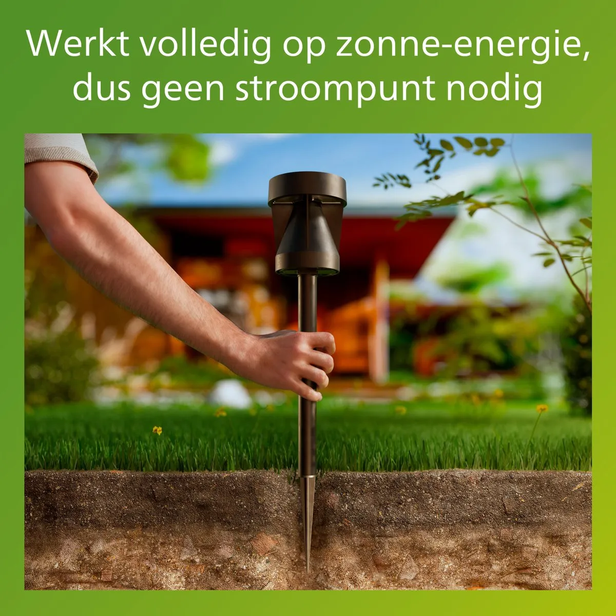 Philips Avery Sokkellamp Solar - Warm Wit 2700K - Zwart - afbeelding 6 van 6