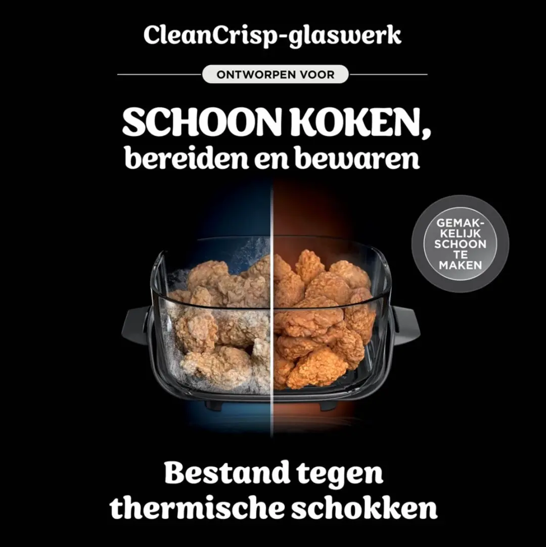 Ninja CRISPi 4-in-1 Compact Glazen Kooksysteem 1700W - 3.8L/1.4L - afbeelding 5 van 6