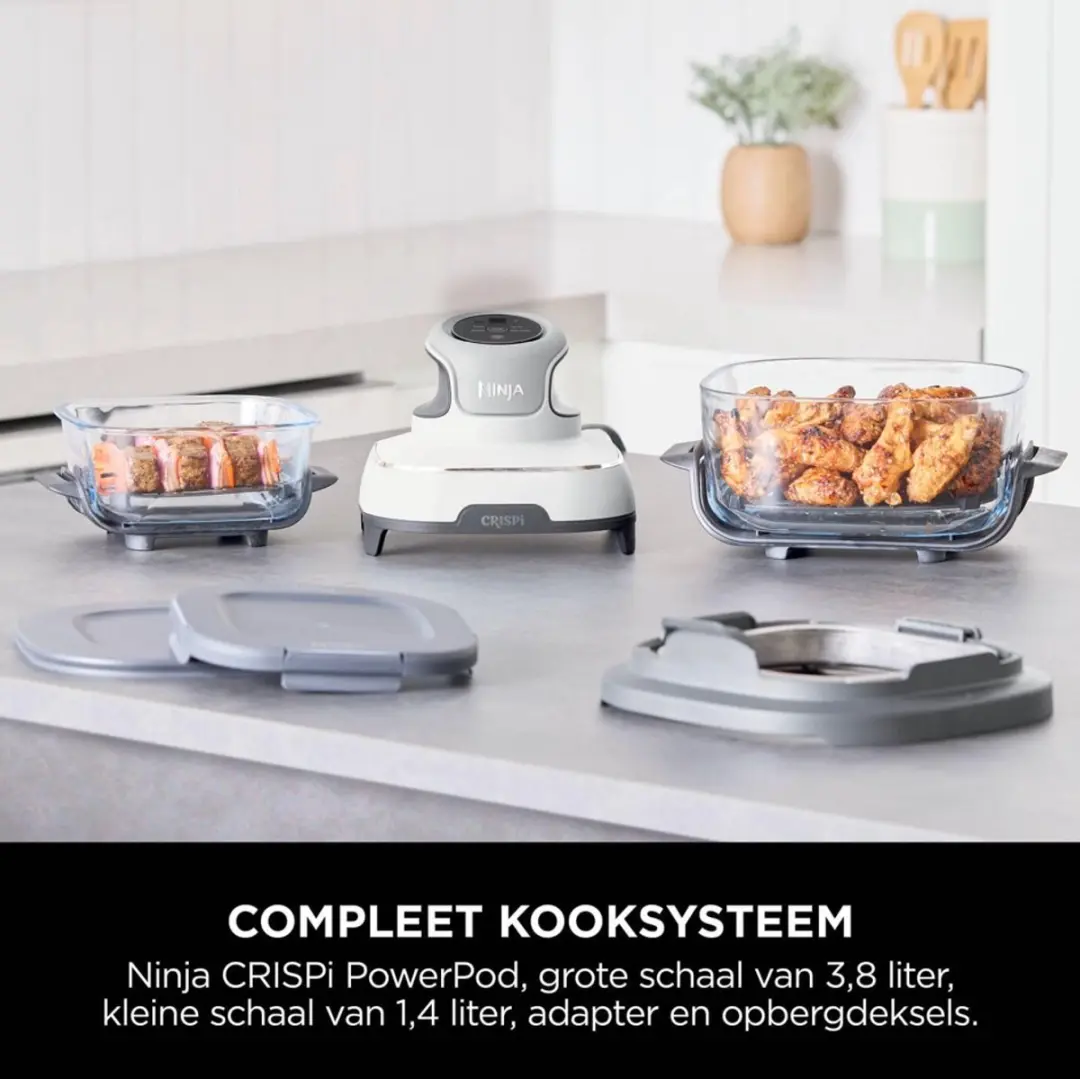 Ninja CRISPi 4-in-1 Compact Glazen Kooksysteem 1700W - 3.8L/1.4L - afbeelding 3 van 6