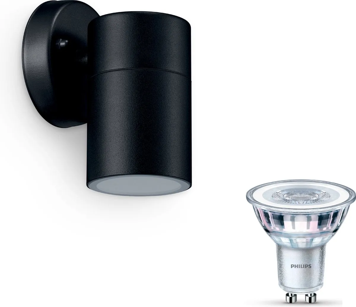 Philips Kylis Wandlamp Buiten Zwart GU10 Warmwit