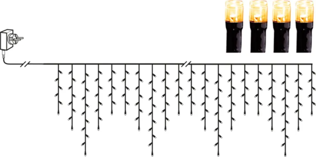 Star Trading LED Icicle Vorhang 240 - 3,07W - Zwart - afbeelding 4 van 6