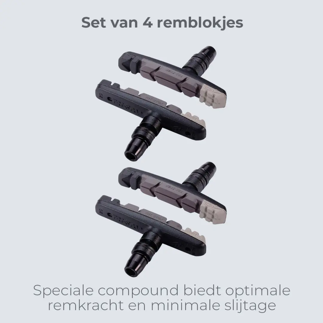 BBB Cycling TriStop V-Brake Remblokken BBS-16T - 2 Sets (4 Stuks) - Multi