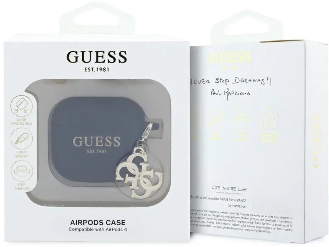 GUESS Case Cover Apple AirPods 4 Siliconen - Transparent - afbeelding 2 van 4