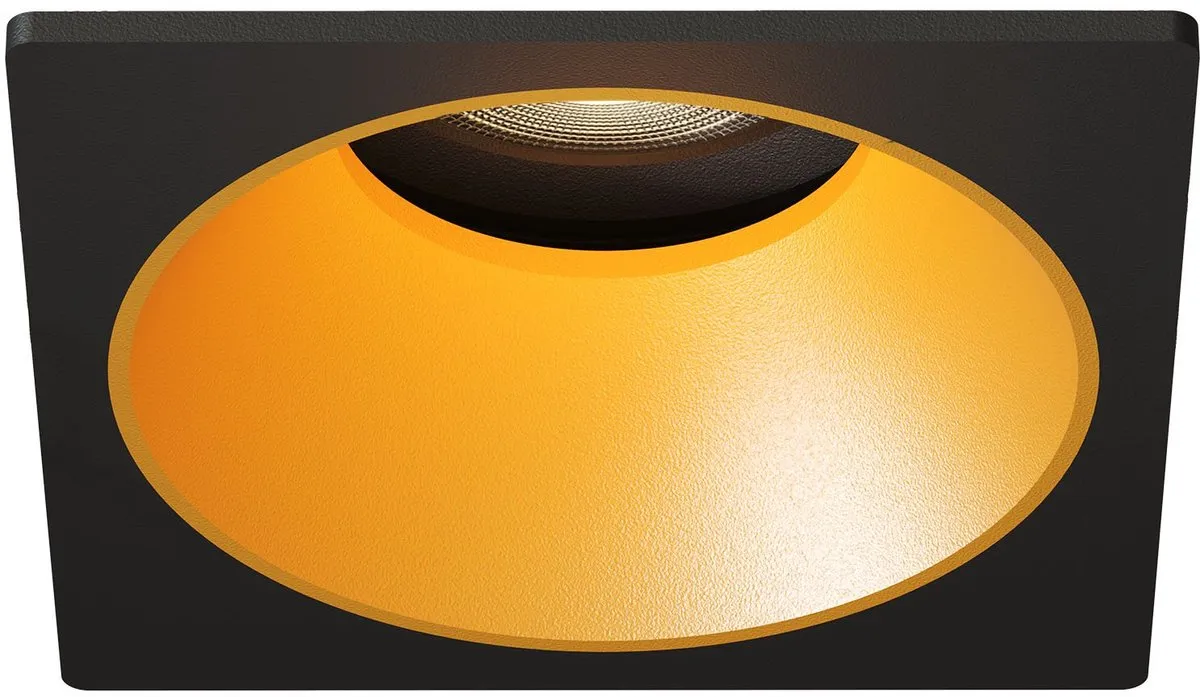 LEDVION LED Inbouwspot Vierkant 81x81mm Zwart/Goud