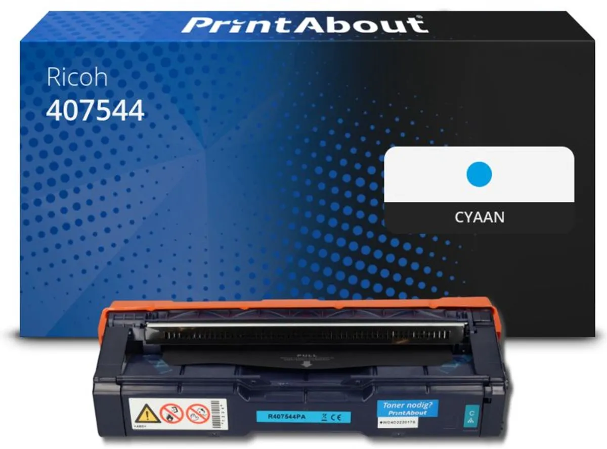 PrintAbout Ricoh 407544 Toner Cyaan