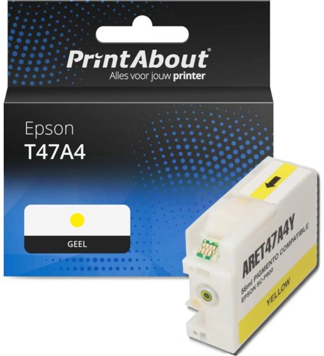 PrintAbout T47A4 Inktcartridge Geel 50ml