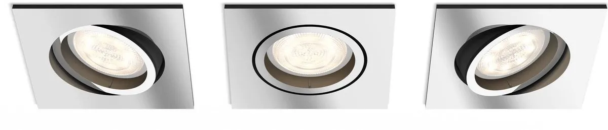 Philips Shellbark Inbouwspot 3x500lm - Chroom