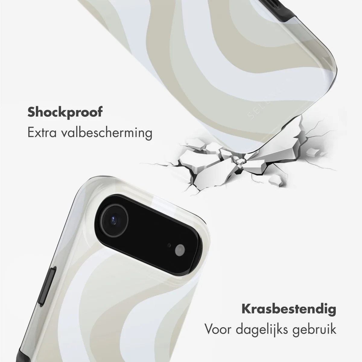 Selencia Hoesje iPhone 17 Air Desert Waves Beige - MagSafe