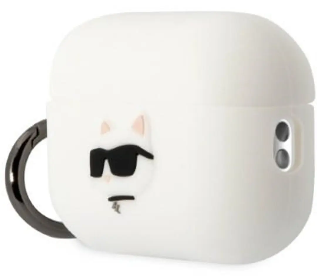 Karl Lagerfeld Choupette Head 3D Siliconen Etui - AirPods Pro 2 Wit