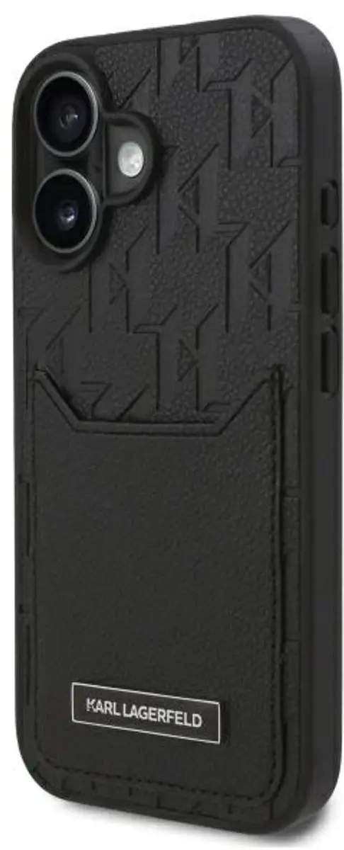 Karl Lagerfeld Monogram iPhone 16 Hoes KLHCP16SPGKHPRPK - Zwart - afbeelding 2 van 6