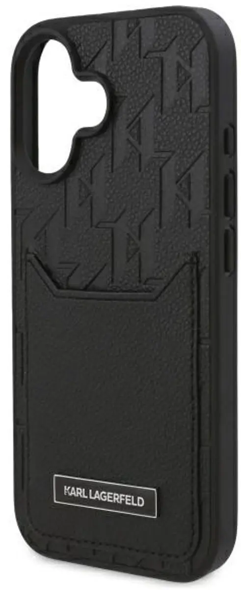 Karl Lagerfeld Monogram iPhone 16 Hoes KLHCP16SPGKHPRPK - Zwart - afbeelding 5 van 6