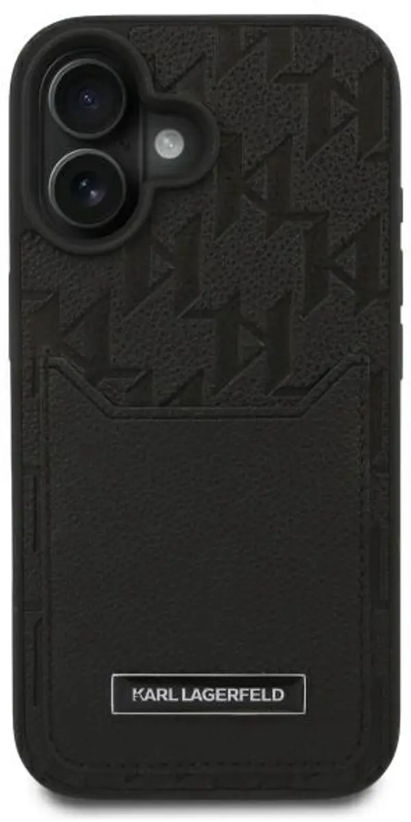 Karl Lagerfeld Monogram iPhone 16 Hoes KLHCP16SPGKHPRPK - Zwart - afbeelding 3 van 6