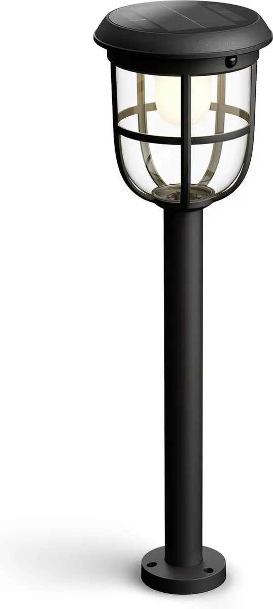 Philips Radii Solar Sokkellamp - Zwart - 3000K - Bluetooth - afbeelding 3 van 6