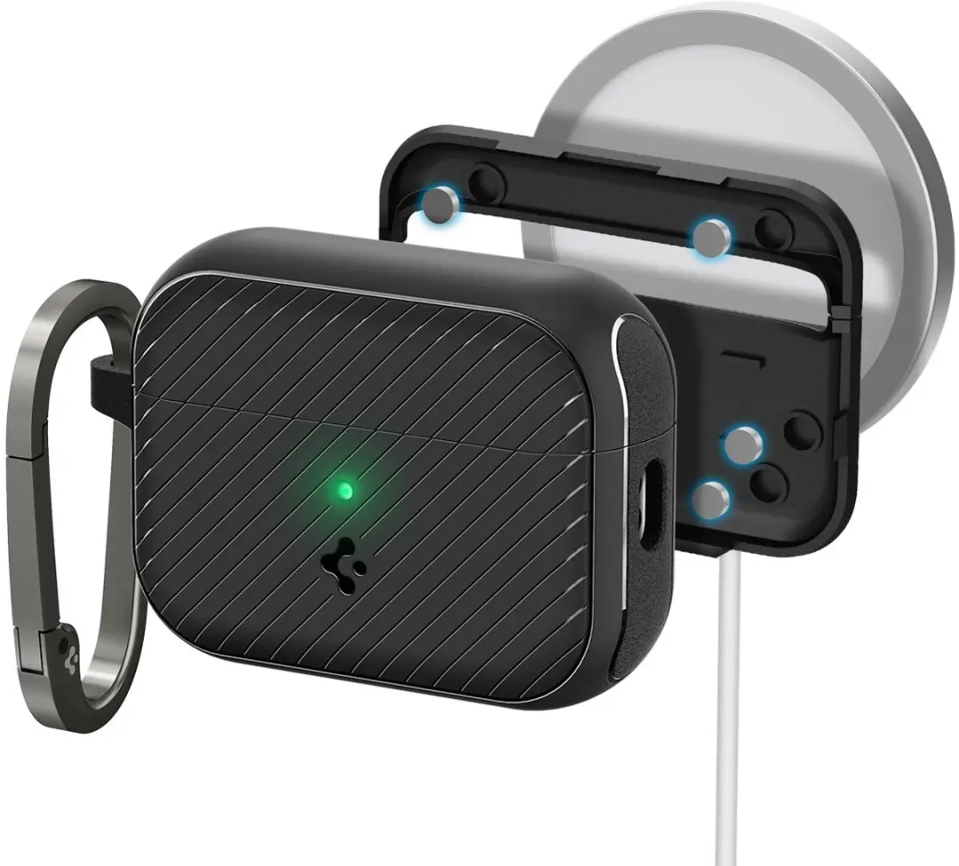 Spigen Mag Fit ACS05484 Hoesje - AirPods Pro 2 - Zwart - afbeelding 4 van 6