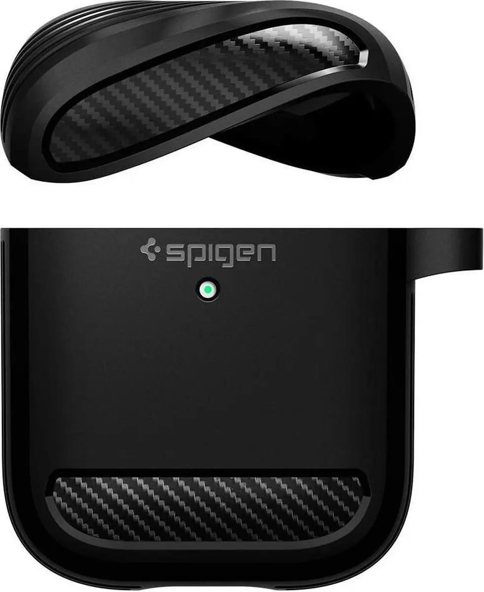 Spigen Rugged Armor Hoesje Apple AirPods - Zwart - afbeelding 2 van 6