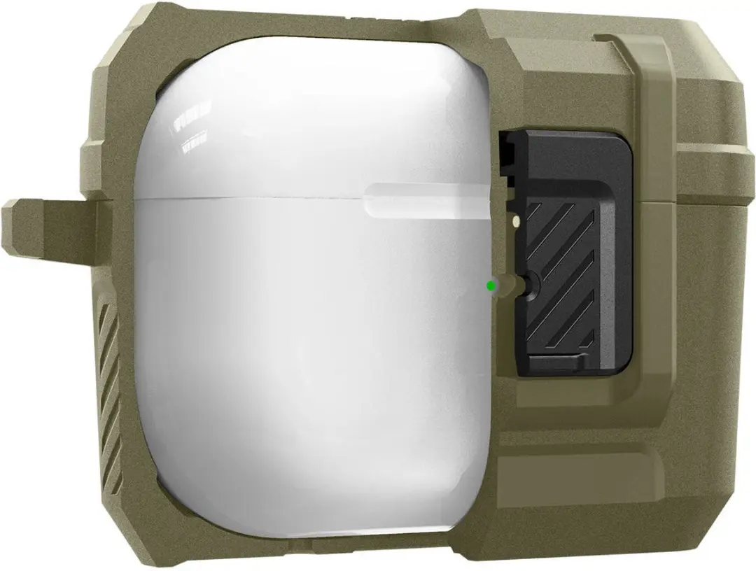 Spigen Lock Fit Hoesje ACS05911 - Apple AirPods Pro - Karabijnhaak - Khaki - afbeelding 2 van 6