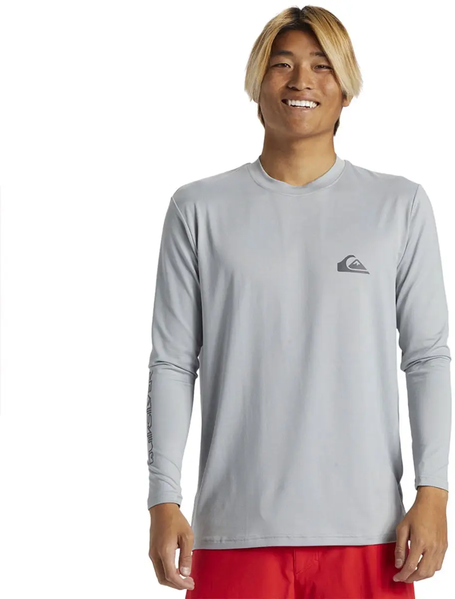 Quiksilver Everyday Surf Rash Guard Met Lange Mouwen Grijs L Man
