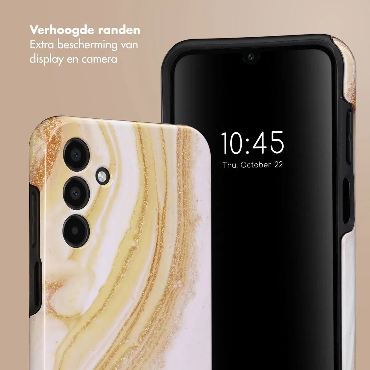 Selencia Hoesje Samsung Galaxy A15 Chic Marble Gold