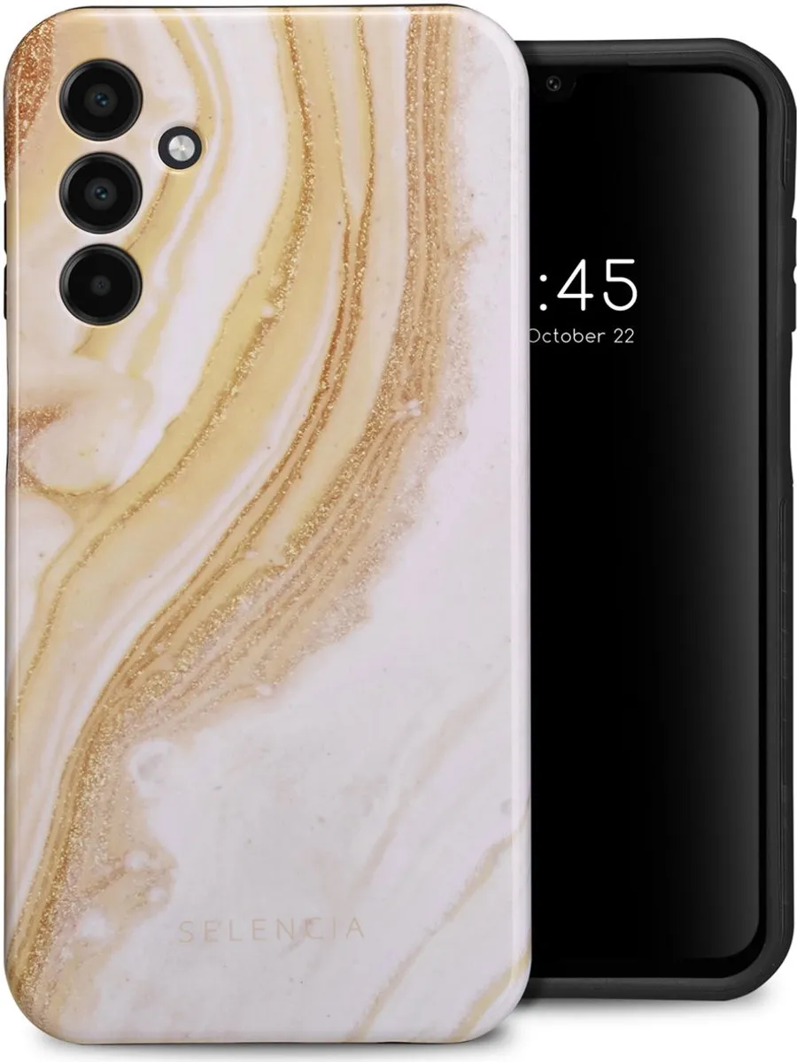 Selencia Hoesje Samsung Galaxy A15 Chic Marble Gold