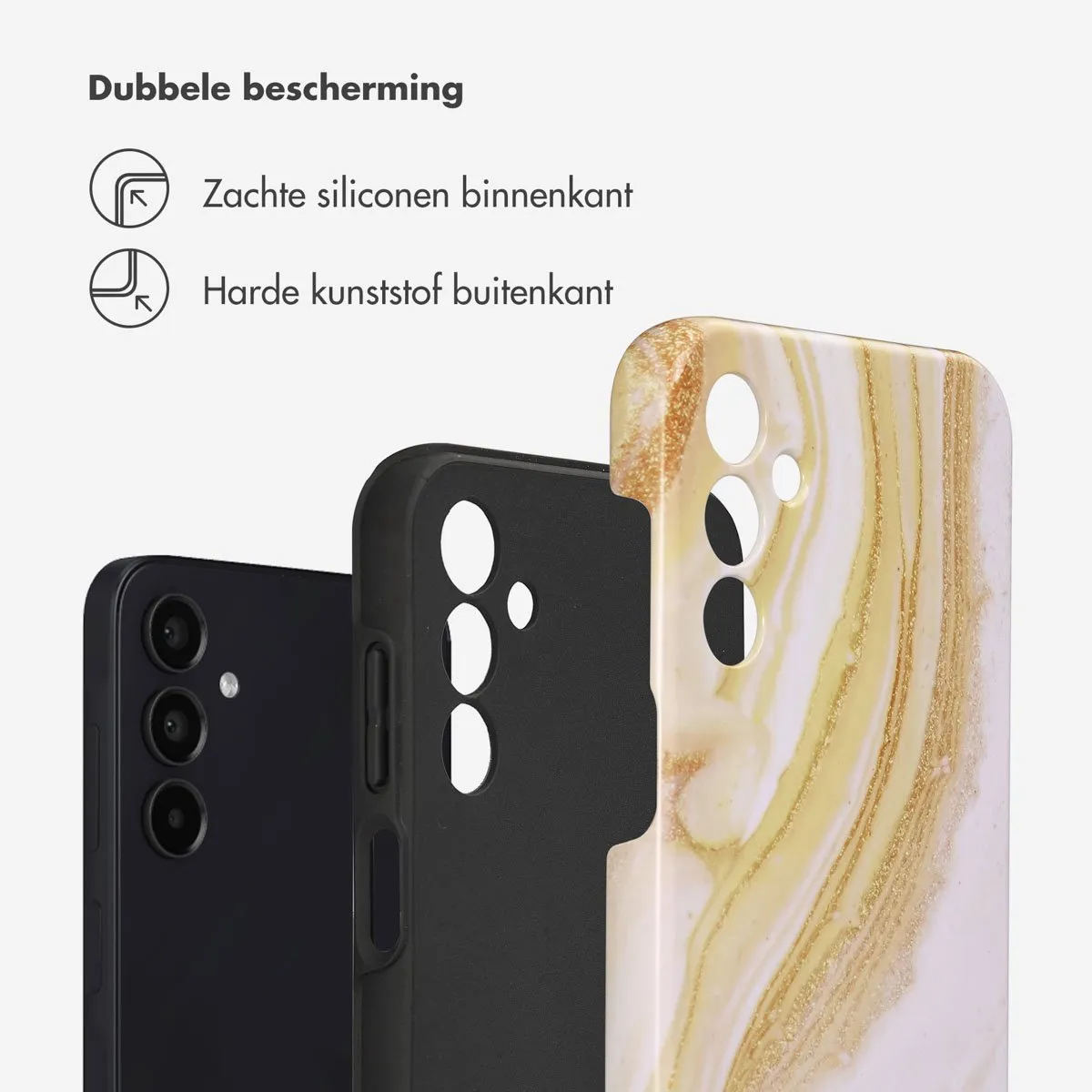 Selencia Hoesje Samsung Galaxy A15 Chic Marble Gold