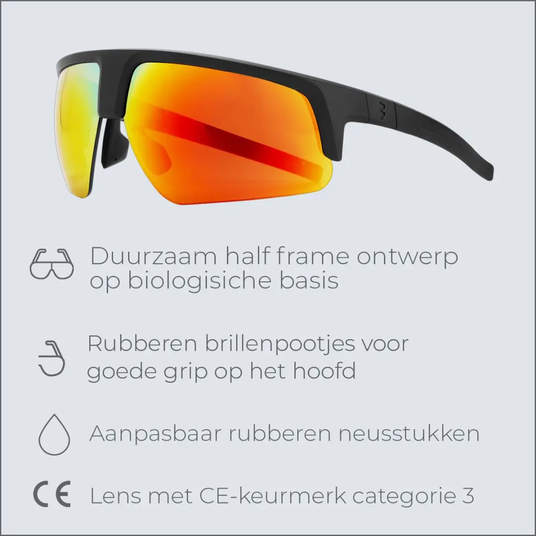 BBB Cycling Comet Fietsbril BSG-75 - Mat Zwart/Oranje-Rood