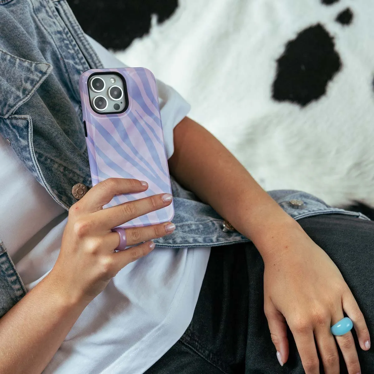 Selencia Hoesje Samsung Galaxy A15 - Zebra Light Pink Lilac - afbeelding 6 van 6