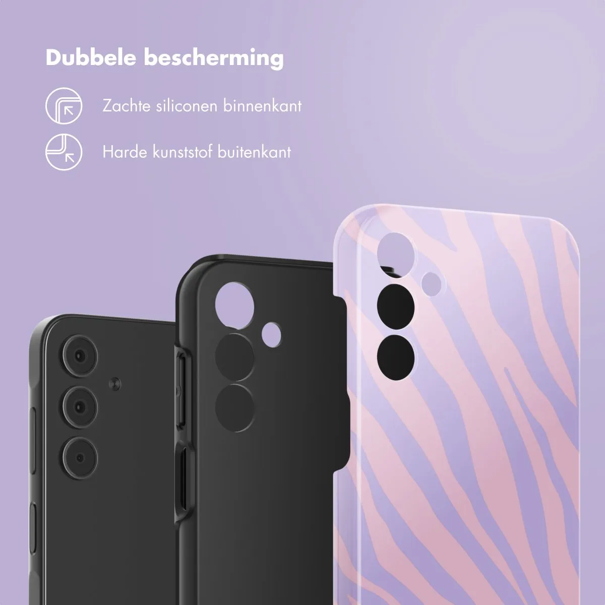 Selencia Hoesje Samsung Galaxy A15 - Zebra Light Pink Lilac