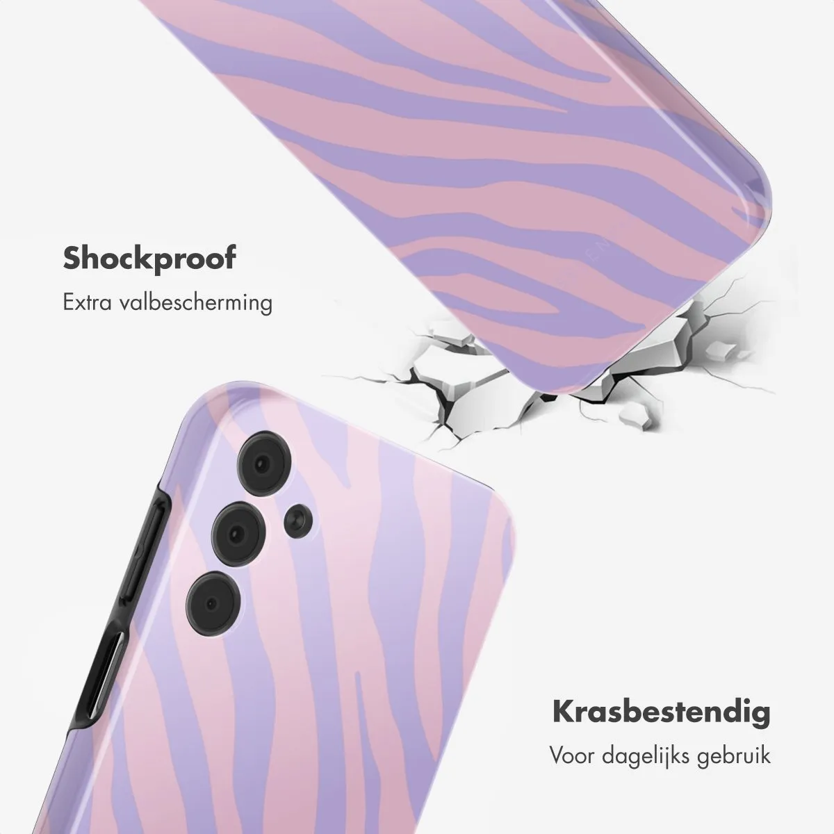 Selencia Hoesje Samsung Galaxy A15 - Zebra Light Pink Lilac