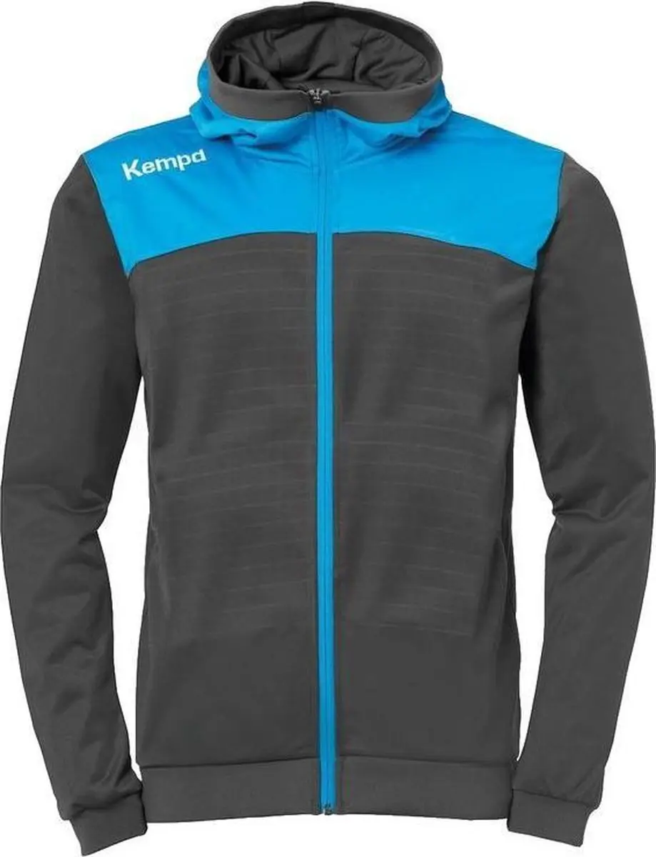 Kempa Emotion 2.0 Jas met Capuchon Antraciet-Kempa Blauw Maat 3XL