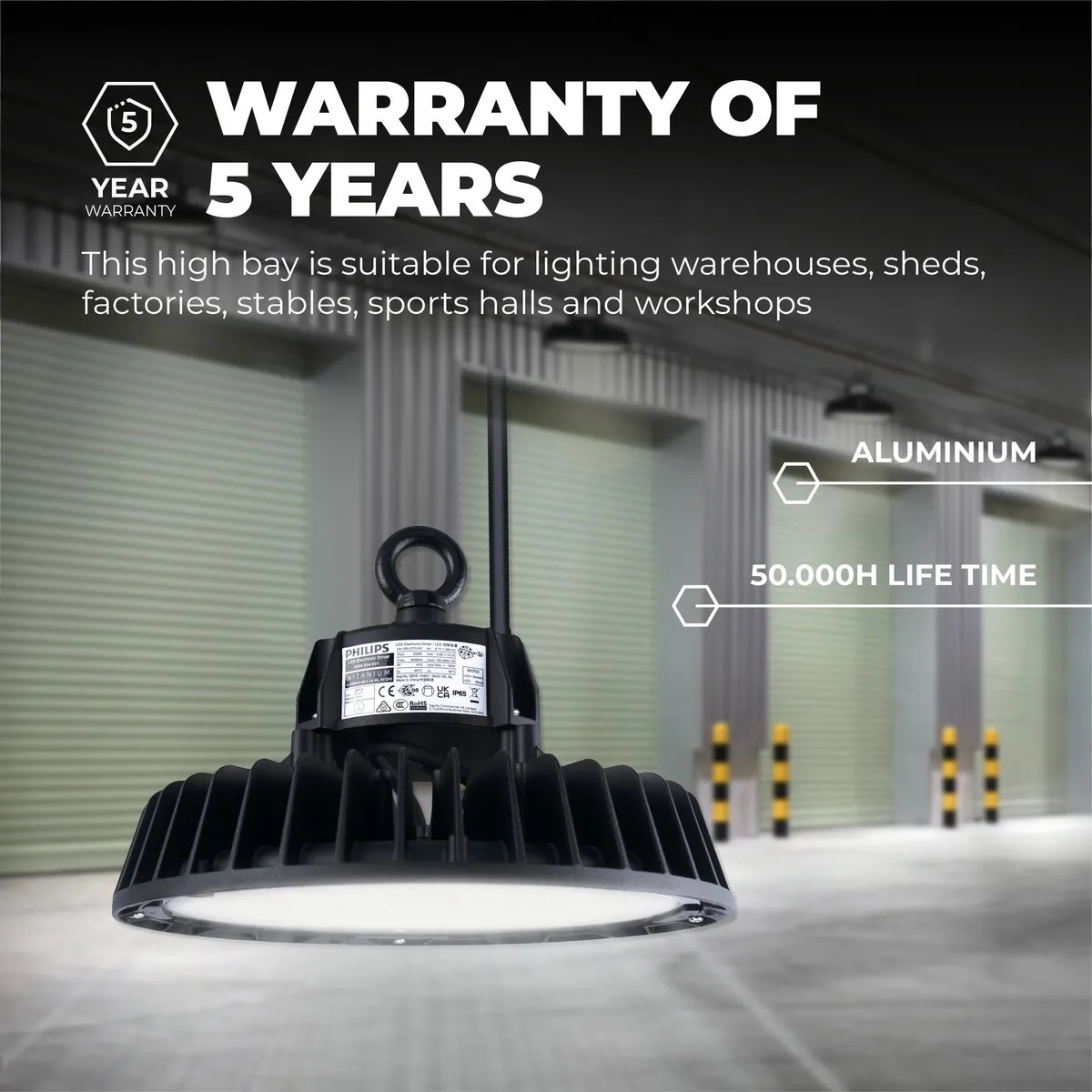 Ledvion LED High Bay 200W - 35.000Lm - 6500K - IP65 - Zwart