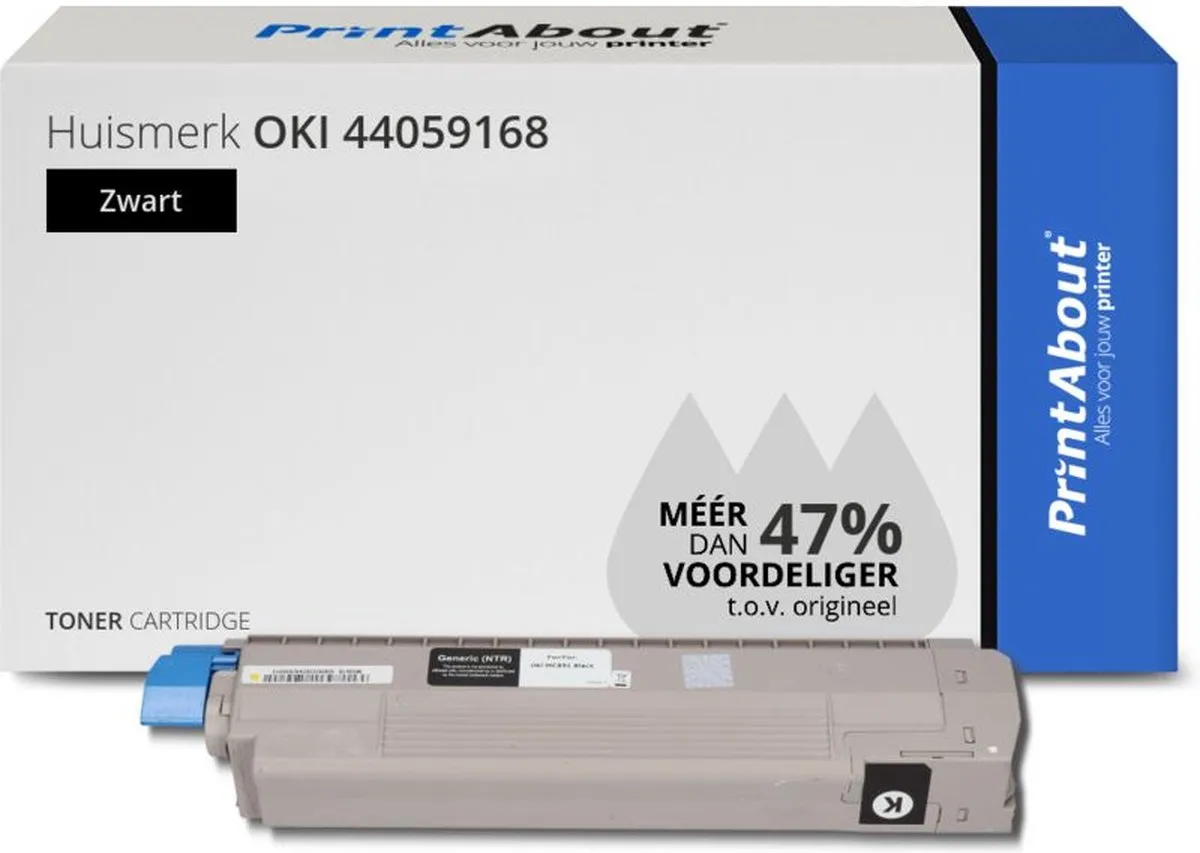 PrintAbout OKI 44059168 Toner - Zwart