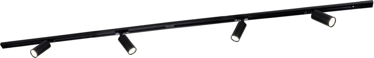 Ledvion LED Railverlichting 2M - 4 Spots 5W 2700K Zwart - Dimbaar