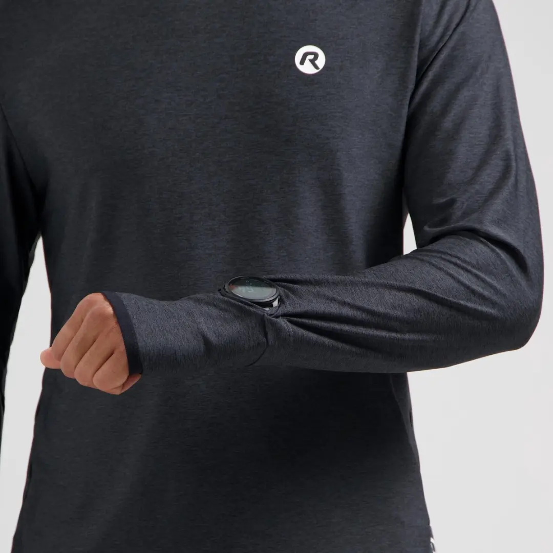 Rogelli Essential Heren Hardloopshirt Lange Mouw RR1010001 - L - Zwart