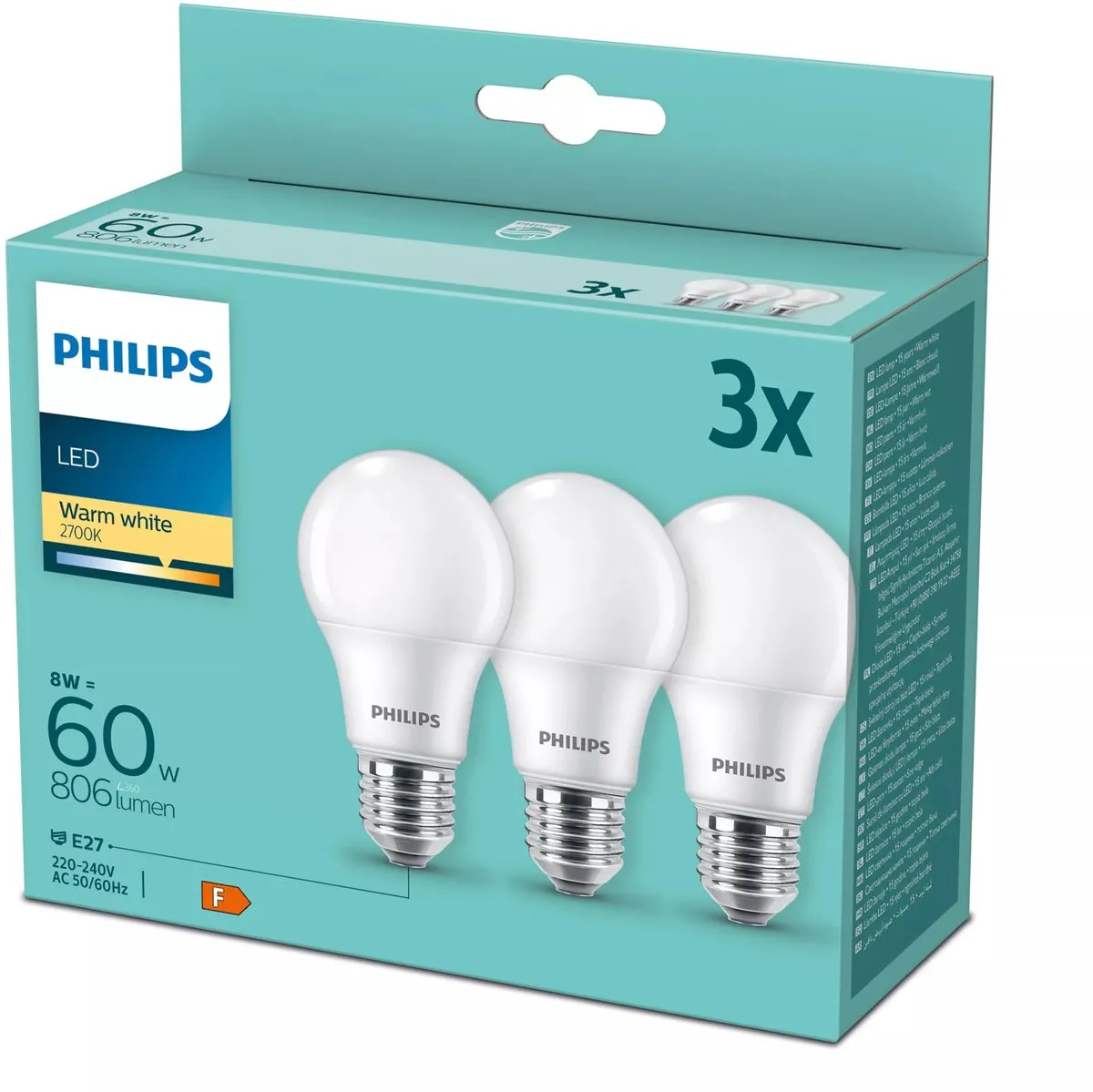 Philips LED A60 E27 8W Warm Wit Mat