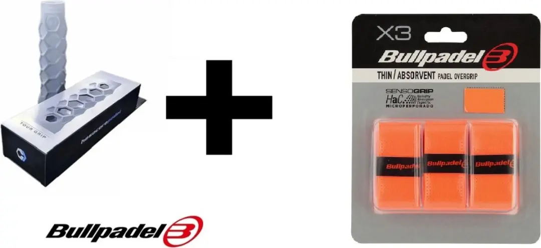 Bullpadel Hesacore  + Bullpadel overgrip oranje GB1200 (3)