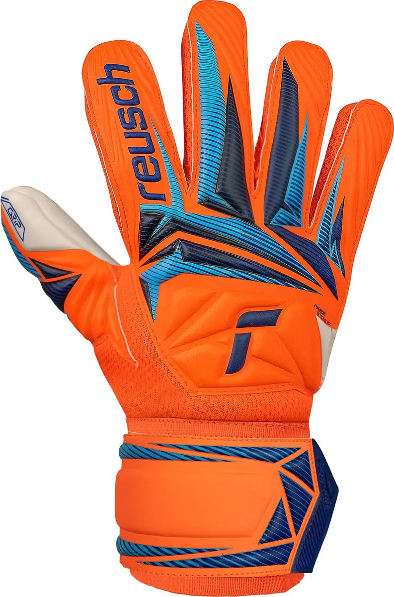 Reusch Attrakt Grip Keepershandschoenen 11 - Blauw Oranje Wit Zwart - afbeelding 2 van 6