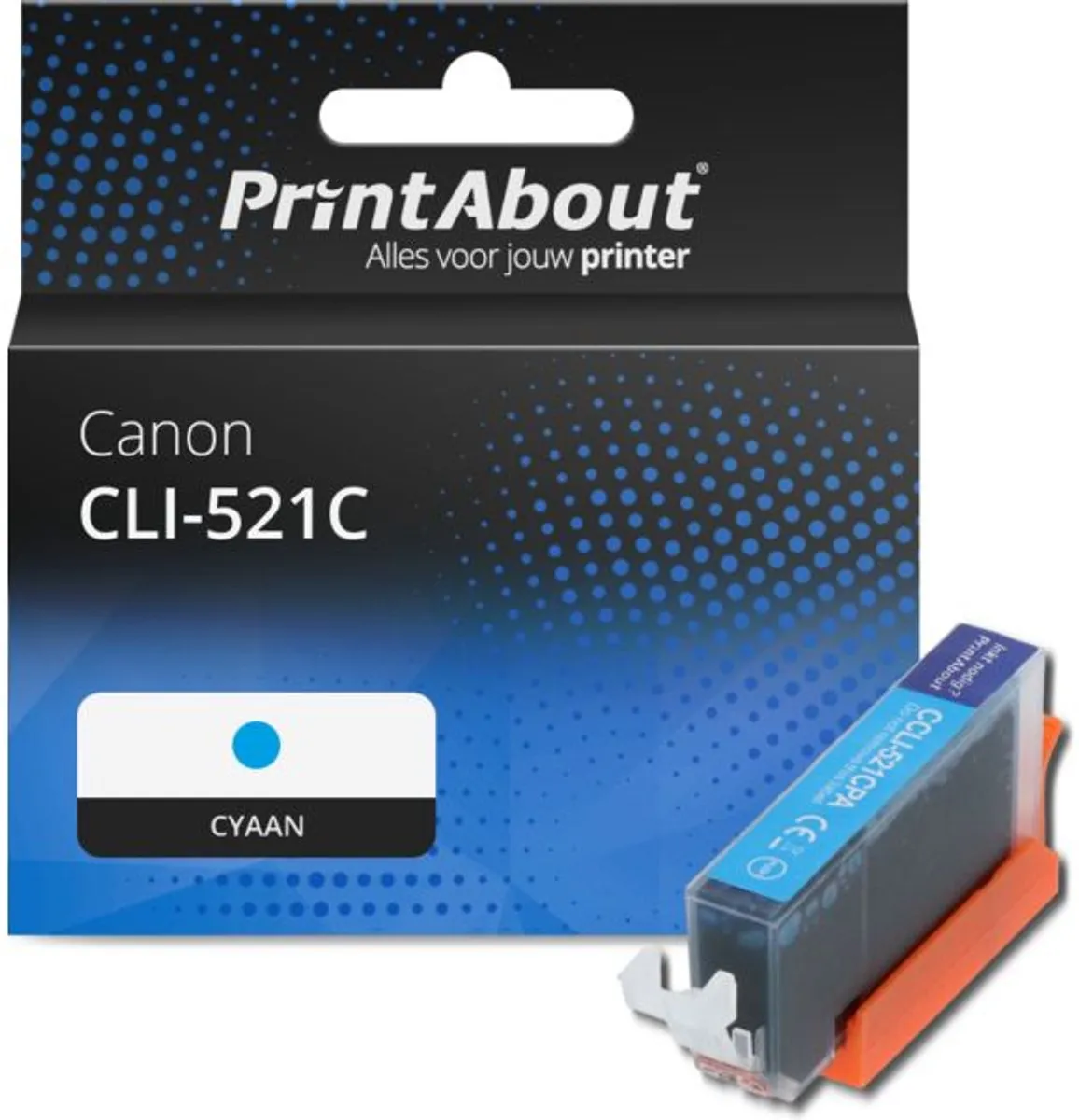 PrintAbout CLI-521C Inktcartridge Cyaan - 13ml - o.a. Canon PIXMA