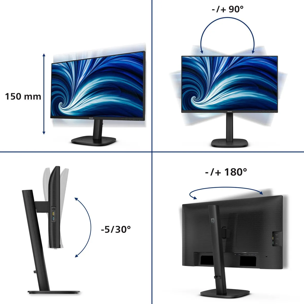 Philips 24B2N3200J Monitor 23.8" Full HD 120Hz - Zwart