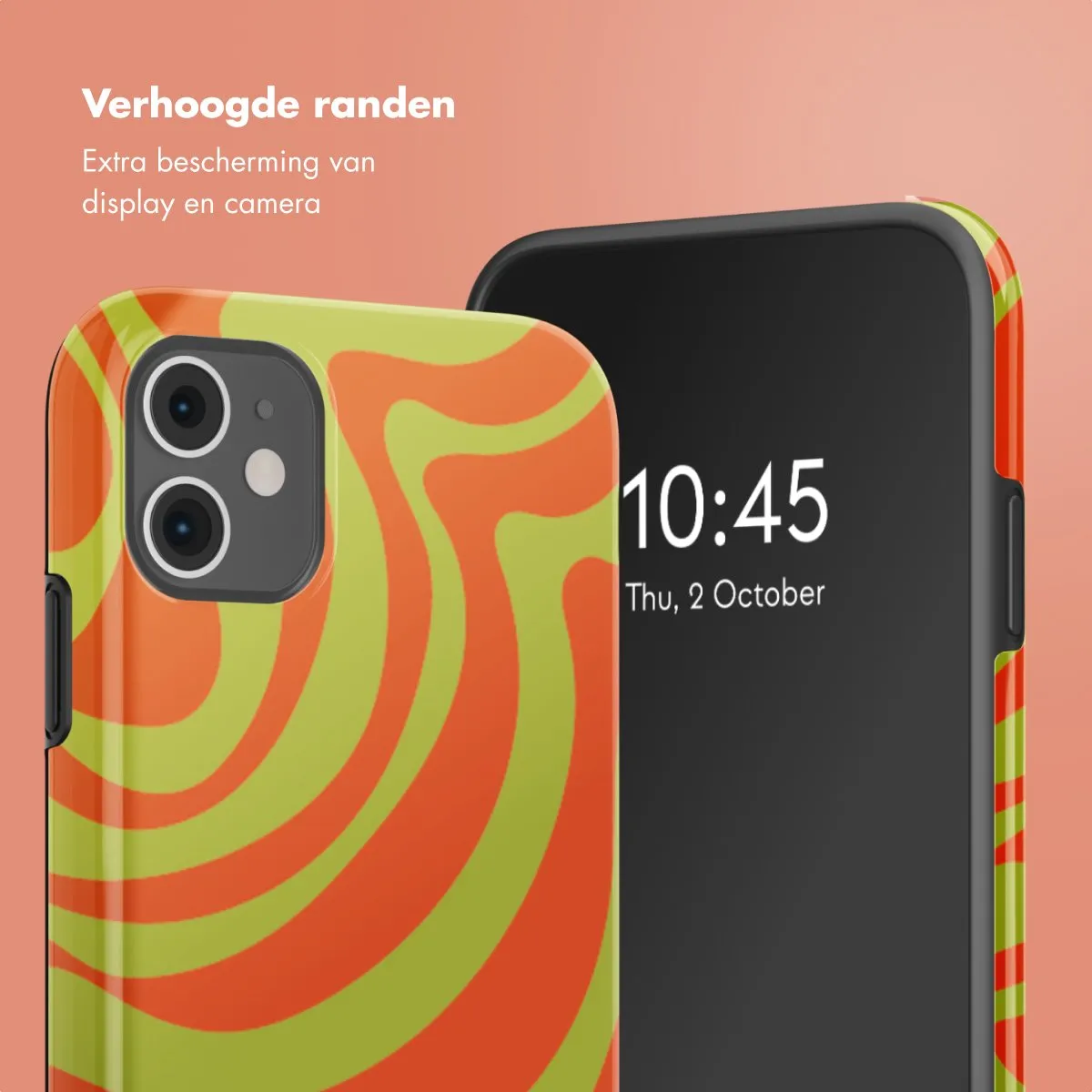 Selencia Hoesje iPhone 11 Wavy Swirl Orange Fern