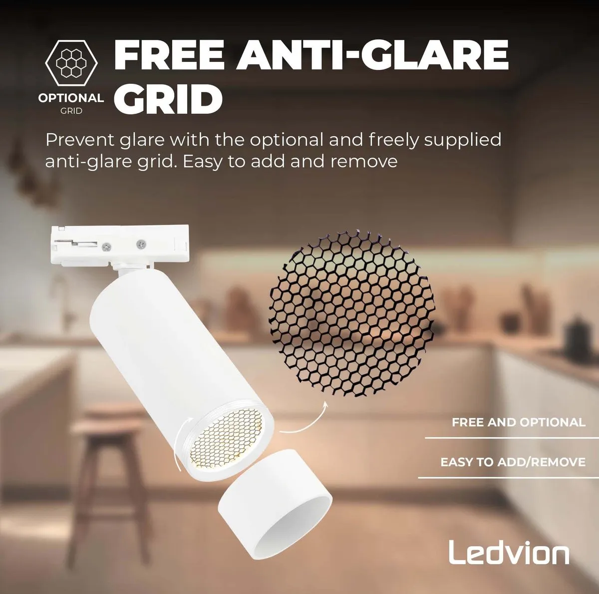 LEDVION LED Railverlichting 1M 3 Spots - Wit Dimbaar