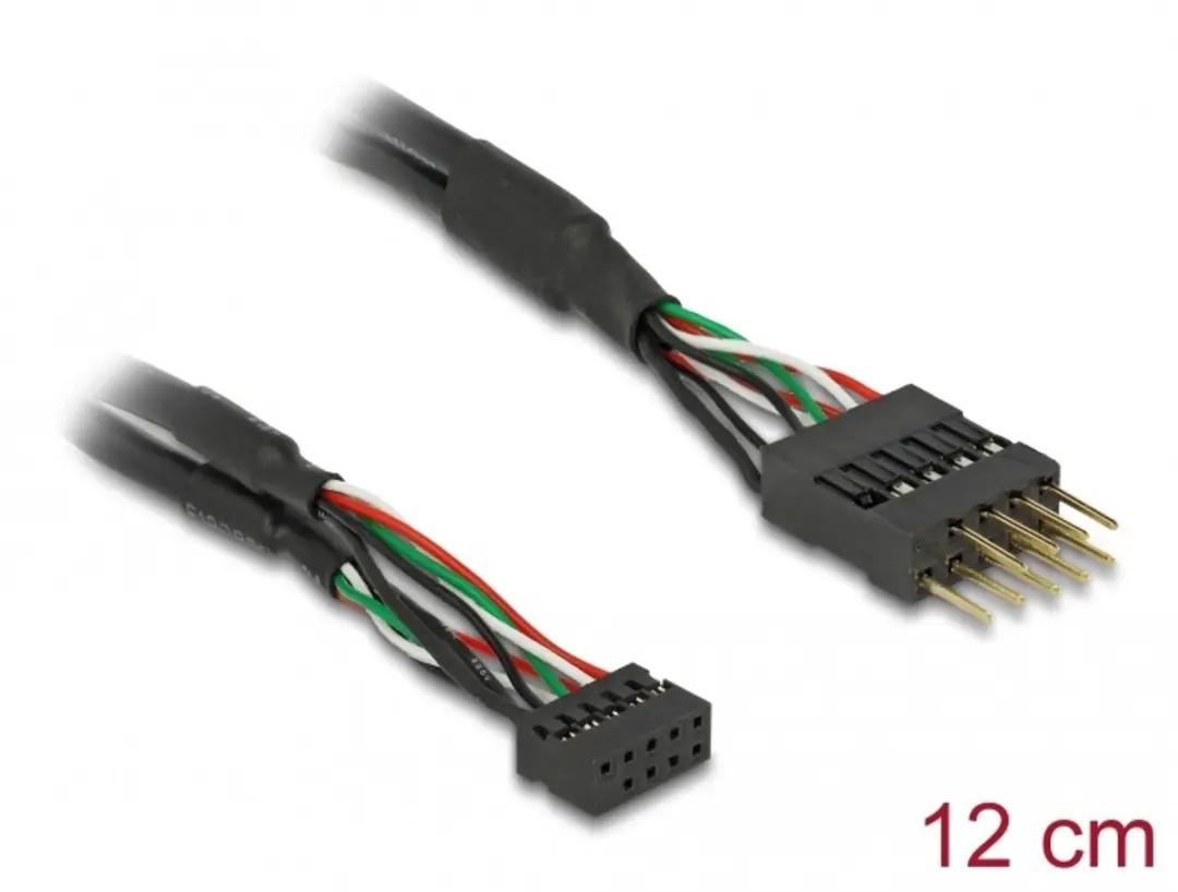 Delock USB 2.0 Kabel 10-polig Vrouwelijk naar Mannelijk 12cm