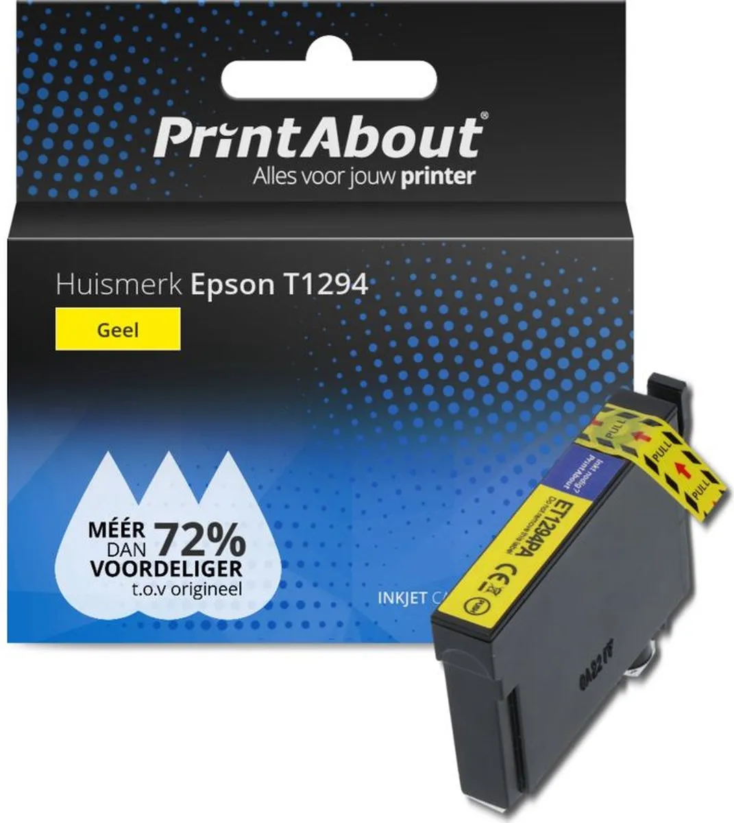 PrintAbout T1294 Inktcartridge Geel - 14ml - o.a. Epson