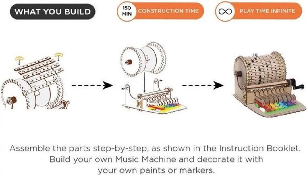 SmartGames Music Machine Bouwpakket - Mechanisch Draaiorgel & Xylofoon - 1 Stuk - afbeelding 5 van 6