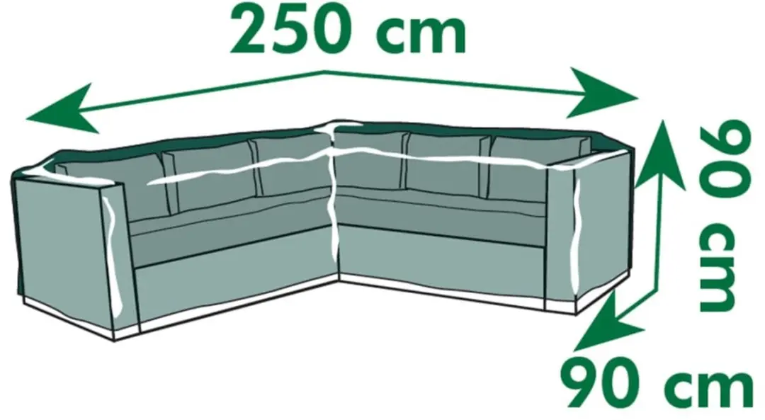 Nature Tuinmeubelhoes Loungeset L - 90x250x90cm Grijs - afbeelding 4 van 6