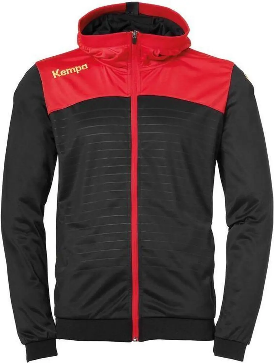 Kempa Emotion 2.0 Jas met Capuchon Zwart-Rood-Geel Maat XL