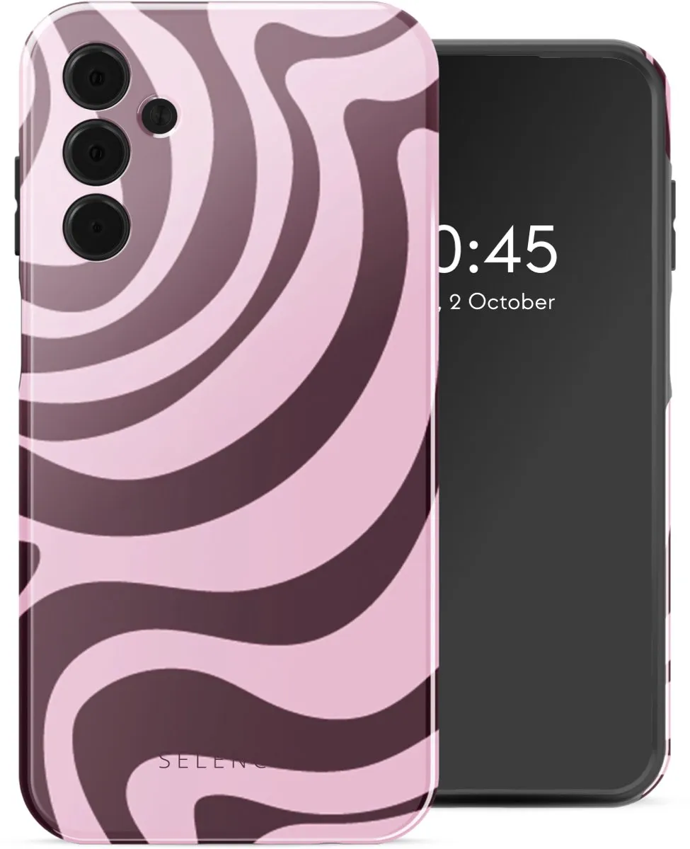 Selencia Hoesje Samsung Galaxy A15 Wavy Swirl Pink Plum