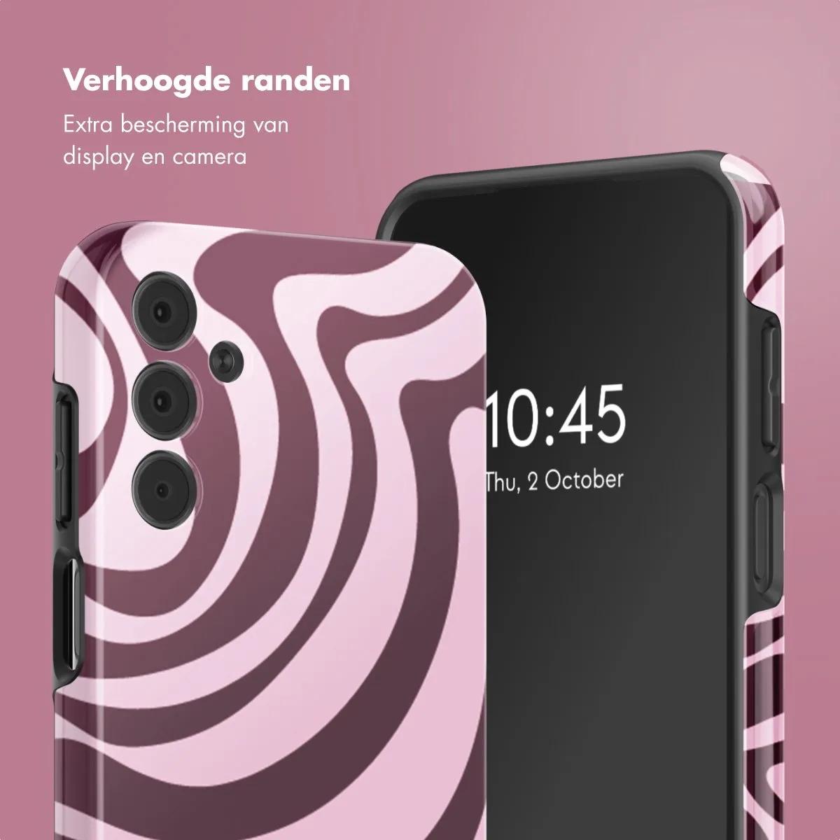 Selencia Hoesje Samsung Galaxy A15 Wavy Swirl Pink Plum - afbeelding 6 van 6