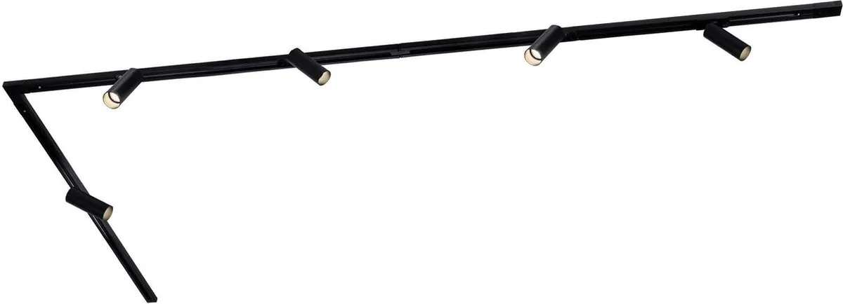 LEDVION Railverlichting 3M 5 Spots - Dimbaar GU10 - Zwart