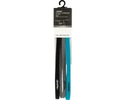 Avento Sporthaarband - 3 Stuks - Blauw/Zwart/Grijs